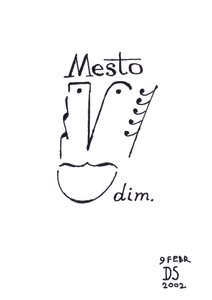 Mesto - egy arc karikatúrája, amelyet kottaírással rajzoltak. alkotó: Dmitri Smirnov
