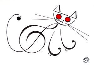 Musical cat - kottaírás alapján rajzolt macska