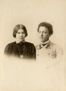 Alexander (Alexandre) Alekszandrovics Blok költő (1880-1921) portréja feleségével. Dmitri Spiridonovich Zdobnov ezüstzselatin fényképe (XIX. század vége)