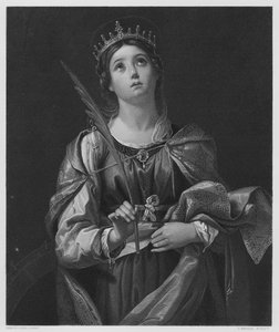 Szent Katalin, a képről a Királyi Gyűjteményben (metszet) alkotó: Domenichino
