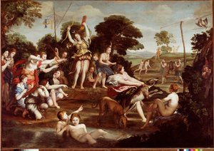 Diana vadászata Domenico Zampieri dit Il Domenichino (1581-1641) festménye, 1617 Méret: 218x312 cm Rome Galleria Borghese – Diana vadászata, Domenico Zampieri, más néven Il Domenichino (1581-1641). Olaj, vászon, 218x312 cm
