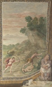 Apolló megöli a küklopsz freskóját a Villa Aldobrandiniből, 1617-1618 alkotó: Domenichino