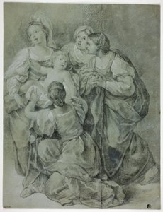 Négy nő és gyermek csoportja alkotó: Domenichino