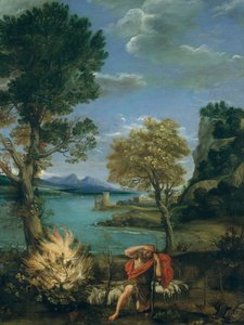 Táj Mózessel és az égő bokorral, 1610-16. alkotó: Domenichino