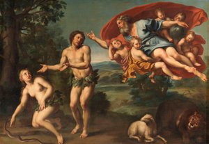 Ádám és Éva kiűzetése alkotó: Domenichino