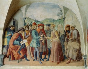 A menyasszony hozománya, 1450-1500 körül (freskó)