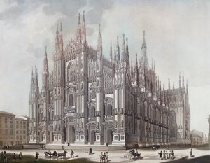 Duomo, vagy milánói dóm (nyomtatás) alkotó: Domenico (after) Landini