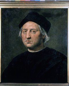 Kolumbusz Kristóf portréja – Ghirlandaiónak tulajdonítva, Tengerészeti Génmúzeum – Pegli alkotó: Domenico (attr.to) Ghirlandaio