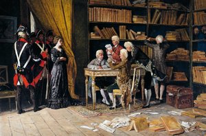 Kutatás Eleonora Pimentel házában, Domenico Battaglia (1842-1921) festménye, olaj, vászon alkotó: Domenico Battaglia