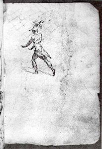 Vázlat egy harcosról (toll és tinta) (f/w fotó) alkotó: Domenico Beccafumi