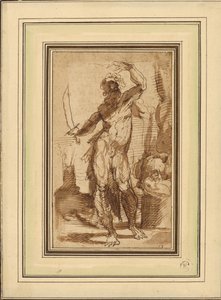 Ábrahám alakjának vázlata alkotó: Domenico Beccafumi