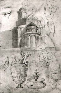 A dóm apszisa, Pisa (toll és tinta) (f/w fotó) alkotó: Domenico Beccafumi
