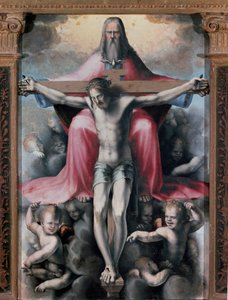 A Szentháromság triptichonja, Részlet központi panel: a Szentháromság. Domenico Beccafumi (1486-1551) festménye alkotó: Domenico Beccafumi