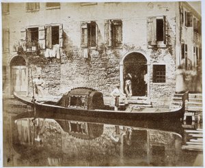 Gondola Velencében, 1855 körül alkotó: Domenico Bresolin