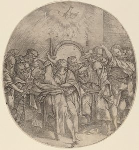 A Szentlélek leszállása alkotó: Domenico Campagnola