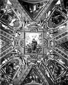 Szeplőtelen Fogantatás Szűza szentekkel és angyalokkal, a Cappella Paolinában, 1611 körül (f/w fotó) alkotó: Domenico Cresti Passignano