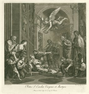 Dood van de heilige Cecilia Szűz Szent Cecília és mártír halála (cím a tárgyon) Olasz schilderkunst (sorozat címe) Olasz Festészeti Iskola (sorozat címe)