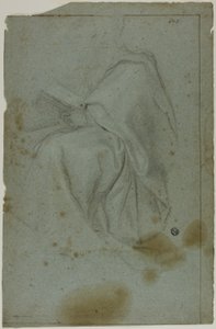 Ülő, leterített férfifigura könyvvel (recto); Két ülő nő bal kéz vázlatával (fordítva)