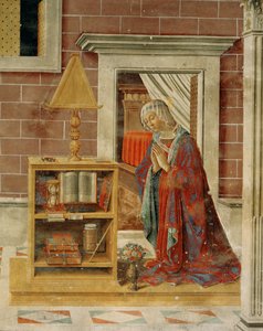 Az Annunciáció. Freskó (friss) alkotó: Domenico Ghirlandaio
