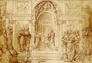 Az angyal megjelenik Zakariásnak a templomban alkotó: Domenico Ghirlandaio