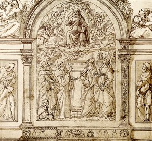 Az áldó Megváltó a felhőkben alkotó: Domenico Ghirlandaio