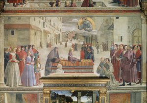 Az életre keltett fiúcsoda jelenet Assisi Szent Ferenc élete ciklusából, 1486 freskórészlet az 52660-ból alkotó: Domenico Ghirlandaio