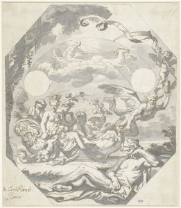 Tervezés mitológiai allegóriás számlaphoz alkotó: Domenico I Piola (attributed to)