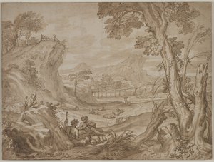 Táj pásztorokkal, c. 1700.