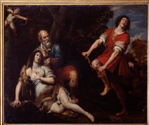 Sylvio és Dorinda, Giovanni Battista Guarini A hűséges pásztorból (olaj, vászon).