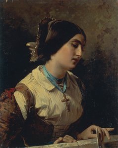 Lucia, egy lombard nő, Domenico Induno, olaj, vászon