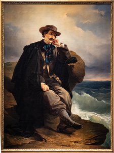 Aleardo Aleardi költő portréja, 1850 körül (olajfestmény, vászon)
