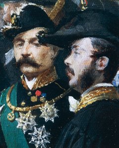 A milánói Galleria Vittorio Emanuele sarokkövének lerakása, Domenico Induno, részlet, olaj, vászon alkotó: Domenico Induno