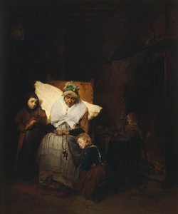 A rózsafüzér, Domenico Induno alkotó: Domenico Induno