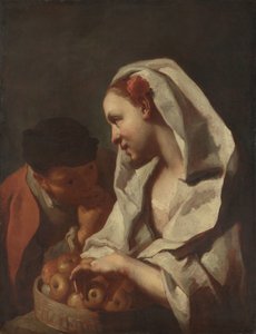 Lány gyümölcsöt árul alkotó: Domenico Maggiotto (attributed to)