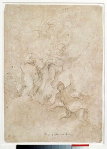 A Jupiter a Mercure-ra bízza Bacchust a barna mosással és vérrel, Domenico Canuti (1620-1684) Paris. Louvre múzeum