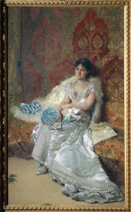 Theresa Oneto pulóver portréja, Domenico Morelli alkotó: Domenico Morelli