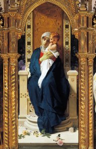 Rózsamadonna triptichonja, Domenico Morelli (1823-1901), Részlet, Szent Ágoston-kápolna, Corigliano Calabro kastély, Calabria, Olaszország
