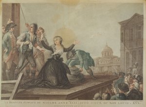 Francia Erzsébet, XVI. Lajos nővére a guillotine-on 1794. május 10-én