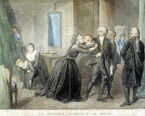 Az anyjától, Marie Antoinette-től (templomi börtönükben) elrabolt Louis-delfint július 1-jén