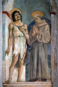 Keresztelő Szent János és Assisi Szent Ferenc - freskó