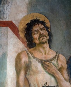 Keresztelő Szent János és Assisi Szent Ferenc: Keresztelő Szent János részlete - Freskó