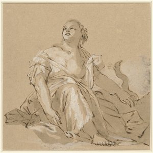 Ülő Juno a felhőkön alkotó: Domenico Zanetti (attributed to)