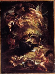 Xavier Szent Ferenc halála (Francois-Xavier) (1506-1552), spanyol jezsuita misszionárius (Xavéri Szent Ferenc halála) Domenico Piola (1627-1703) festménye, Genes, Musei di Strada Nuova (ex Palazzo Bianco)