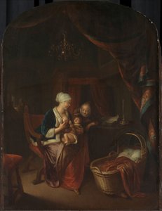 Egy anya, aki mellet ad gyermekének alkotó: Domenicus van Tol