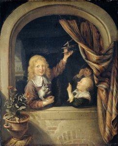 Gyerekek egérfogóval alkotó: Domenicus van Tol