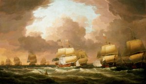 A Quiberon-öbölbeli csata, 1759. november 20. alkotó: Dominic Serres