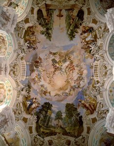 Domenikus Zimmermann (1685-1766) építész freskója a Schussenried kolostor kupolájának díszítéséről 1730-1731 Schussenried, Németország alkotó: Dominikus Zimmermann