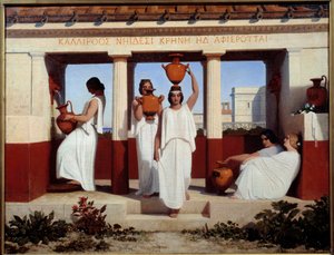 Görög nők a szökőkútnál Dominique Papety (1815-1849) festménye 1841 V. 0,56x0,73 m