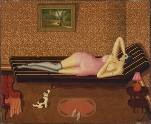 Nyári szieszta, nő hazudik, 1933. alkotó: Dominique Peyronnet