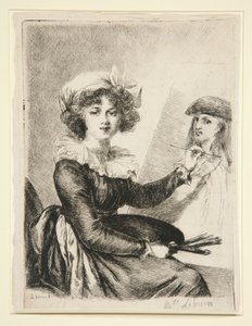 Louise-Elisabeth Vig?e-Lebrun, (Mlle Lebrun) az 1790-es Uffizziben készült önarckép után és annak fordítottja alkotó: Dominique Vivant Denon